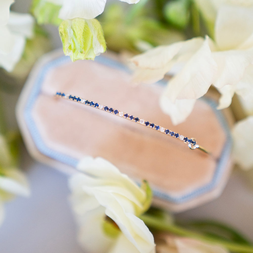 Sapphire and Diamond Stacking Bangle