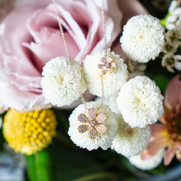 Double Floral Diamond Necklace