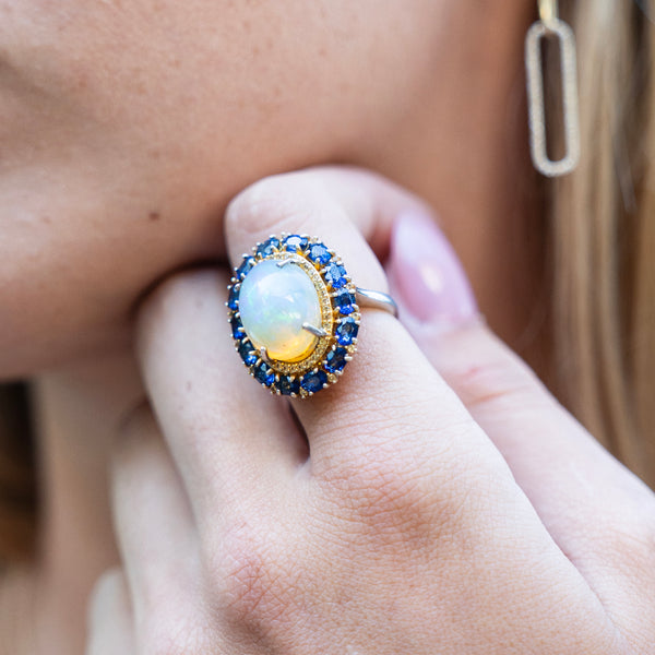 Opal and Sapphire Ascot Ring