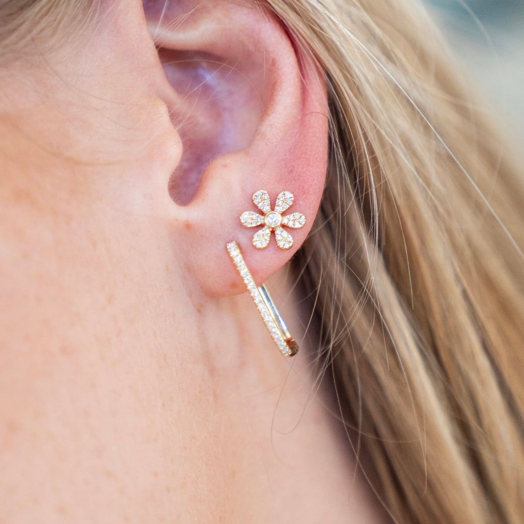 Diamond Floral Earrings