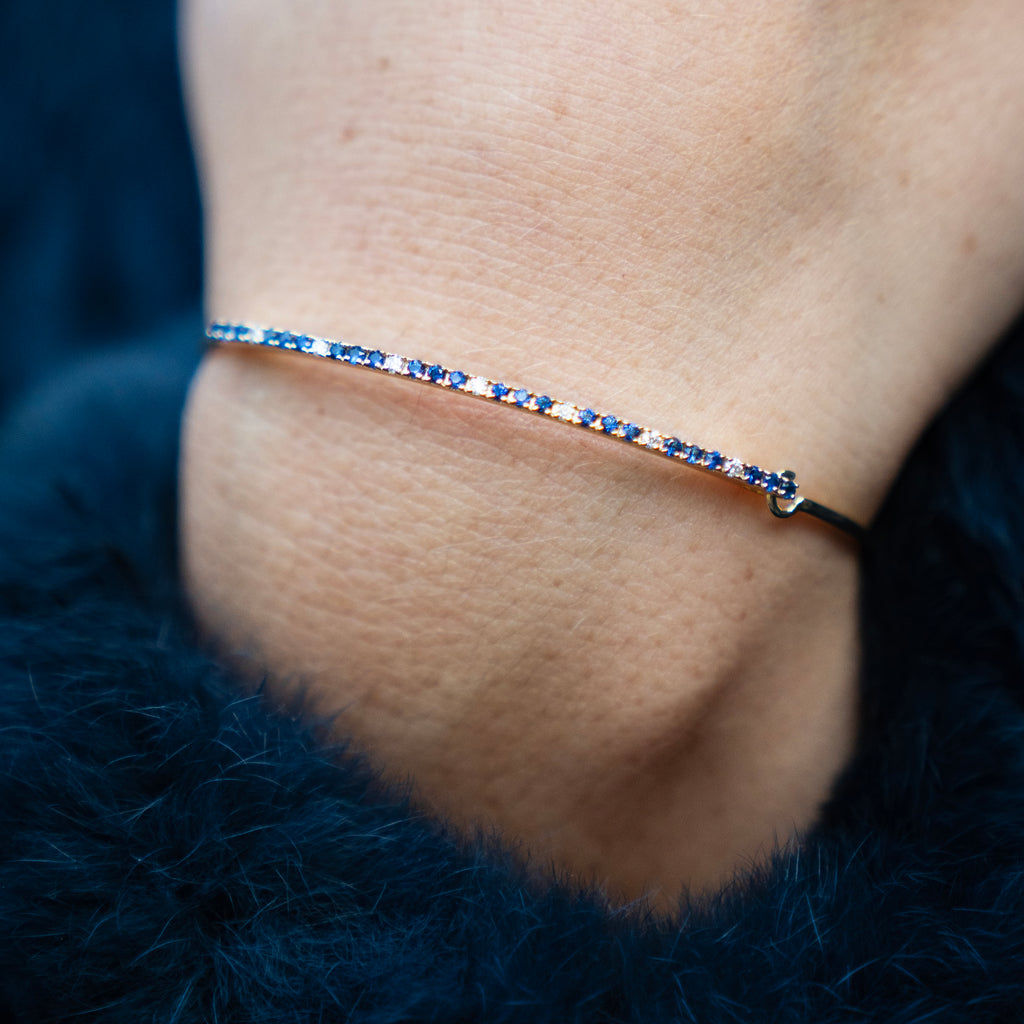 Sapphire and Diamond Stacking Bangle