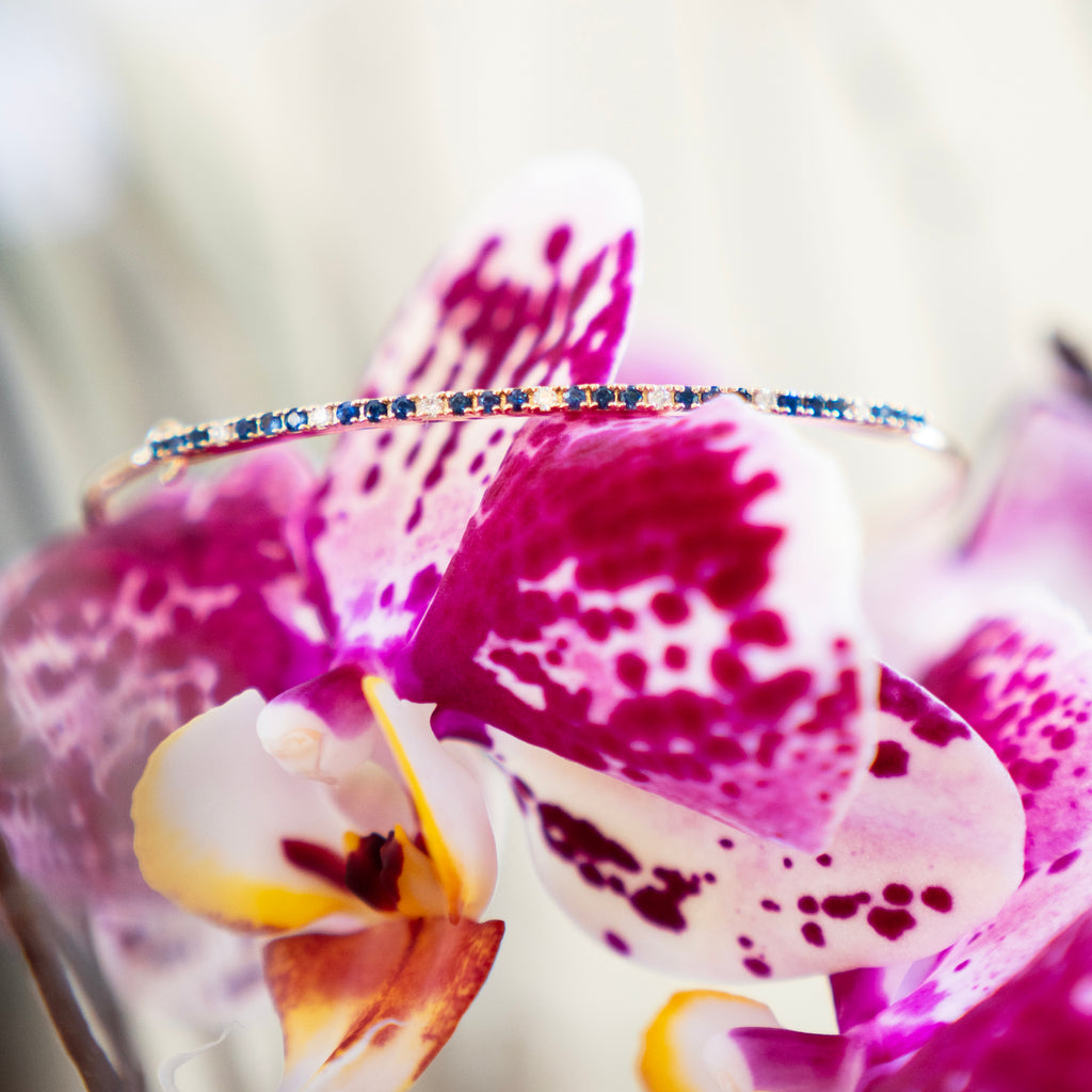 Sapphire and Diamond Stacking Bangle