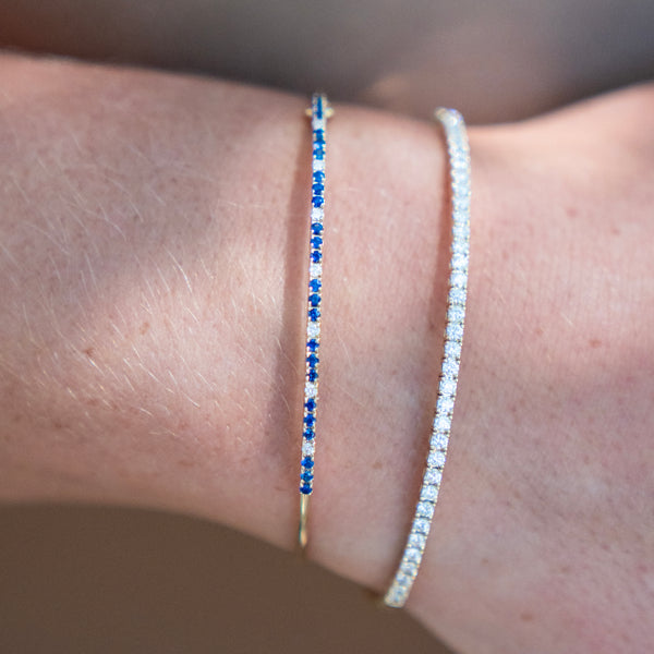 Sapphire and Diamond Stacking Bangle