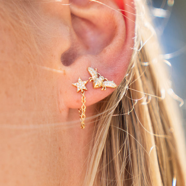 Diamond Bee Studs