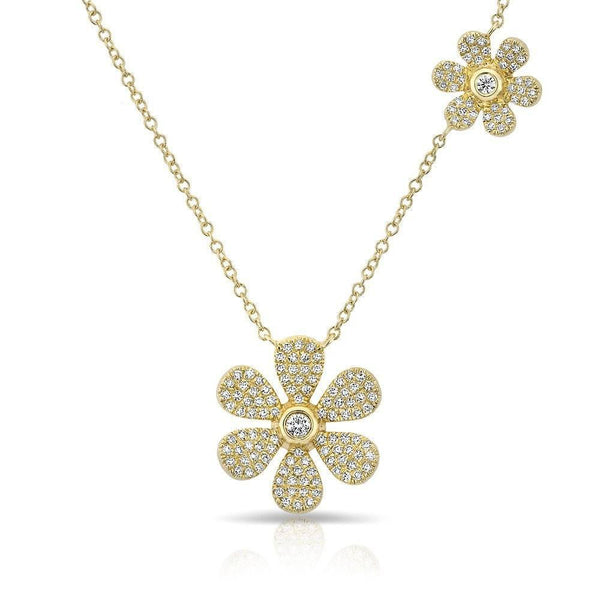 Double Floral Diamond Necklace