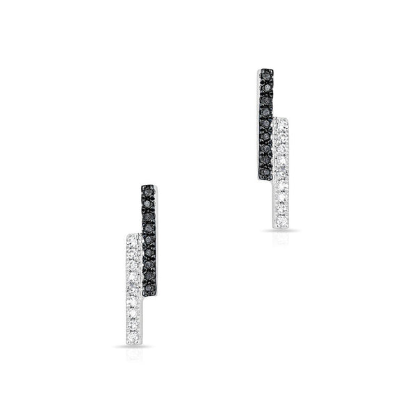 Black and White Diamond Linear Studs