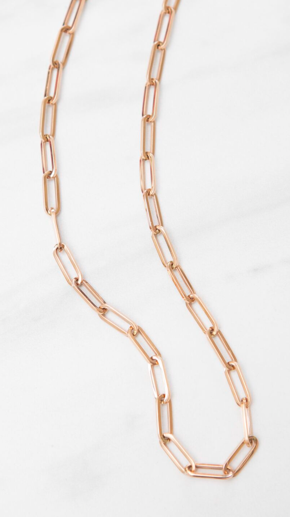 Italian Gold 16" Paper Clip Necklace